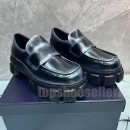 المصمم المتسكعون أحذية رجال أحذية لامعة Loafer Loafer Luxury Monolit مكتنزة جلود جلدية حقيقية زلة على منصة Sabots Silver Silver Nasual Shoes