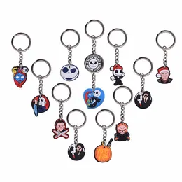 halloween scary horror killer keychain anime keychain fashion key ring accessories pvc cartoon pendant decoration brithday party gift