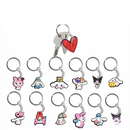 baby girl kuromi melody keychain anime keychain fashion key ring accessories pvc cartoon pendant decoration brithday party gift