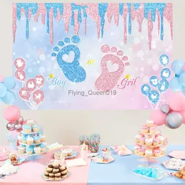 Background Material Laeacco Baby Shower Background Balloon Gender Reveal Party Newborn Boy Or Girl Poster Dot Photography Backdrop Family Photocall YQ231003