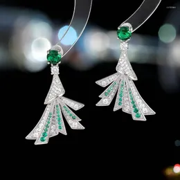 Dangle Earrings Zircon Banquet Dress Collocation Fan Shaped For Women LYA007