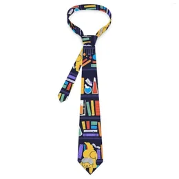 Bow Ties Chemistry Library Tie Books Print Graphic Neck Cute Funny Collar For Men Business Necktie Accessories