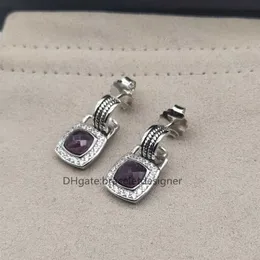 % 90 di sconto all'ingrosso e di lusso piccoli zirconi orecchini pendenti da donna designer Cystal elegante intarsiato viola orecchino gioielli di moda banchetto regalo di compleanno BW9C