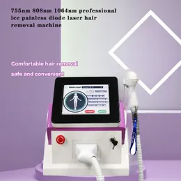 New Portable Worry-free Full Body Hair Remove Skin Tightening Firming By Triple Wavelengths Diode Laser 755nm 808nm 1064nm