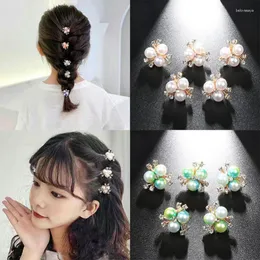 ヘアクリップ5PC/ロットウェディングブライダルガールズスモールクリスタルパールフラワーズバックル女性ミニヘッドウェアアクセサリー