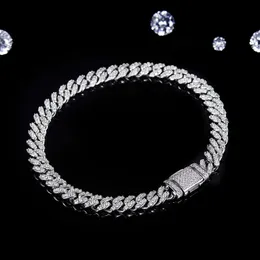 Marca de moda feminina Rinntin Smb07 Personalizado Vvs Baguette Moissanite Diamante Hip Hop Rapper Grosso 16mm 20mm 925 Prata Cuban Link Chain Pulseira Homem