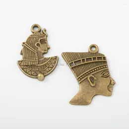 Charms Charm Ägypten Charakter Figur Porträt Metalllegierung Bronze Anhänger Passend für europäische Armbänder Schmuckherstellung 10 Stück