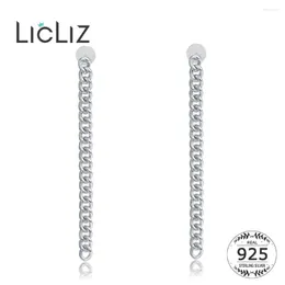 Dangle Earrings LicLiz Punk Style Genuine 925 Sterling Silver Long Chain Drop Fashion Rock Gothic Jewelry For Women Gift Brincos LE0257