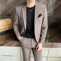 Women's Tracksuits 2023 Boutique Men's (suit Western Pants) Business Fashion Trend Handsome Casual High-end Wedding Dress Groom Two-piece