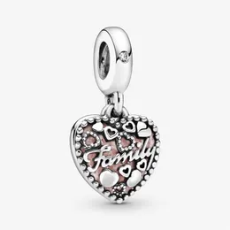 100% 925 Sterling Silver Love Makes A Family Heart Dangle Charms Fit Original European Charm Bracelet Fashion Jewelry Accessories344Y