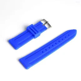 Titta på band män kvinnor 24mm blå silikonband band remmband mode klockband bande de montre cinturino correa rel