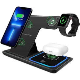 15W Wireless Charger 3 in 1 Fast Foldable Charging Station Dock for iPhone 13 12 11 Pro XS XR X SE 8 Plus Apple Watch AirPods