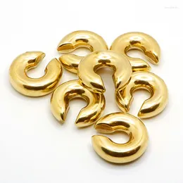 Orecchini a cerchio 1 paio di orecchini a clip a cerchio rotondo grosso oversize in acciaio inossidabile per le donne Regalo di gioielli per feste a forma di C color oro