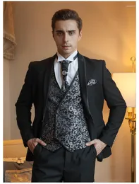 Abiti da uomo Belli Groomsmen Misto lana Smoking dello sposo Abito da sposa da uomo Giacca da uomo Giacca da ballo (Giacca Pantaloni Cravatta Gilet) A116