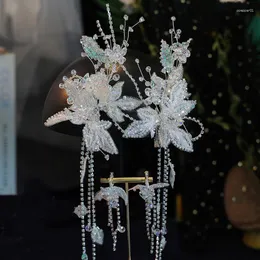 ヘアクリップの彼の手作りのホワイトレース妖精の羽ばたきロマンチックな花嫁ヘッドドレスヘアピンウェディングパーティーアクセサリー