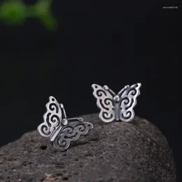 Dangle Küpeler 925 STERLING Gümüş Retro Kelebek Kadın Antik Stil Tatlı ve Zarif Lady Aksesuarları Basit Yaratıcı Earrin
