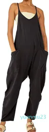 Womens Yoga Outfits Loose Jumpsuit Dungarees Long Pants Overalls Large Size