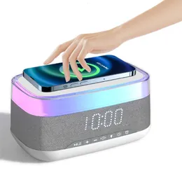Wireless Charger Universal QI Mobile Phone with Alarm Clock Bluetooth Speaker