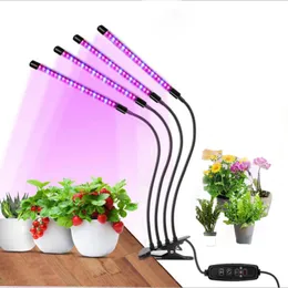 Gratis frakt LED -växtljus, 5V 10W 40W LED Grow Light USB med skrivbordsklämma för inomhusväxter Plantor Flower Grow Tent Box LED Full Spectrum Phyto Lamp