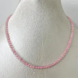 Kedjor 4mm söt fasetterad rosa kvarts svart agatpärla pendel halsband för kvinnor kedja taiwan green jade röd rubin bröllop smycken choker