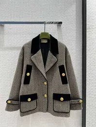 Миланские подиумные куртки, новинка 2023 года, осенне-зимние пальто с лацканами и длинными рукавами, брендовые пальто в одном стиле, женские дизайнерские топы VLDT