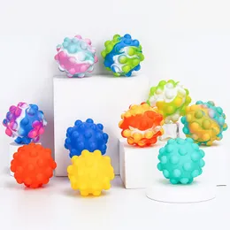 Fidget Toys 3D Push Bubble Bola de descompresión de silicona Anti-estrés Sensory Squeeze Squishy Toy Ansiedad Alivio para niños Adultos Regalo de Navidad