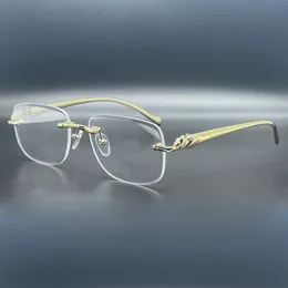 Diamond Cut Designer Fashion Sunglasses Frames for Men and Women Mens Retro Rimless Eyewear Panther Legs Accessories Rectangle Hot Sell Design Sun Glasses
