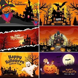 Bakgrundsmaterial Beenle Halloween Backdrop Photography Graveyard Wizard Pumpkin Ghost Castle Baby Portrait Photocall Bakgrund Studio Photo YQ231003