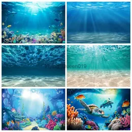 Bakgrundsmaterial under vattenvärlden Seabed Backdrop Ocean Undersea Fish Coral Aquarium Fish Tank Baby Portrait Photography Bakgrund Foto Studio YQ231003