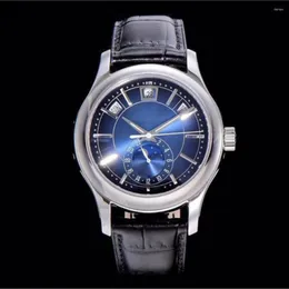 Wristwatches Blue Face Complication Function 5205G Leather Strap Automatic Mechanical 40mm Men's Watches.