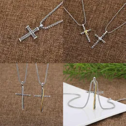 18K Gold Plated 50cm length designer necklace Silver Cross Chain Pendant necklaces designers Classic Fashion Girl Women Fine luxur2938