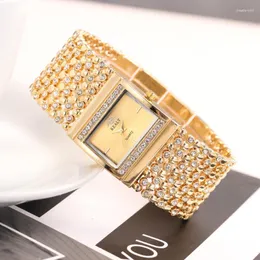 Wristwatches Luxury Women's Watches Rhinestone Bracelet For Women Gold Silver Watch Ladies Stainless Steel Quartz Clock