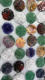 Figurki dekoracyjne Rzadki 110 mm naturalny kryształ kolorowy fluoryt fluorytowy rzeźbienie kwiatów leczenie kamienne rzemiosło figurka domowa dekoracja
