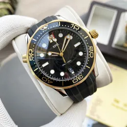 Relógios de pulso de luxo moda esportes masculino automático mecânico através do relógio inferior 42mm 316 cinto de aço fino com estilo luminoso omg.