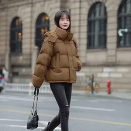 Down Jacket Women's High-end Fashion Short 2023 Winter New Korean Version Small Loose and Thick Coat 90 White Duck Down