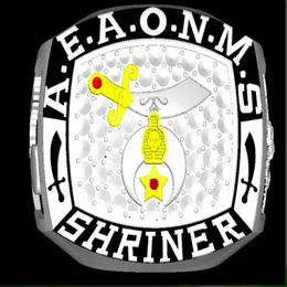 Ny ankomst Fantastisk klassisk Shriner Masonic Championship Ring med Velvet Ring Box och Express 3018