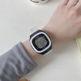 Wristwatches Ins Style Simple Sports Electronic Watch Black And White Technology Sense Student Digital Luminous Ladies Wristwatch