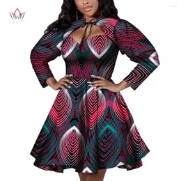 Ethnic Clothing BRW African Style Dress For Women 2023 Summer Ladies Outfits Print Dresses Female Party Full Sleeve Africa Short WY7892