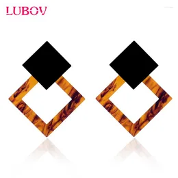 Dangle Earrings Novelty Hollow Metal Square Frame Drop Punk Style Pendant Trendy Women Jewelry Christmas Gift
