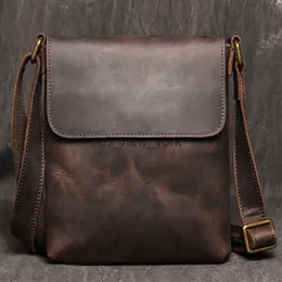 Totes bolsa de mensageiro de alta qualidade para homens Bolsa de couro genuína Crossbody Saco de ombro de viagem fácil para comprimido para comprimidos de couro de couro 240407