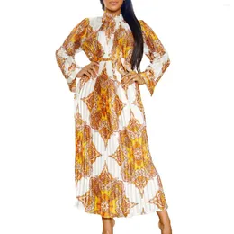 Ethnic Clothing African Dresses For Women Elegant Polyester Autumn Muslim Fashion Abayas Dashiki Robe Kaftan Midi Dress Turkish Africa