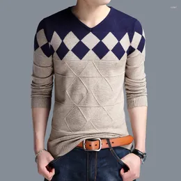 Men's Sweaters Mens Clothing Casual Sweater Men Cashmere Wool Autumn Slim Fit Pullovers Argyle Pull