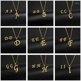 Necklace Earrings Set Gold Color Stainless Steel 26 Letter Initial Pendant For Women Stud Earring Jewelry Alphabet Choker Gift Dz065