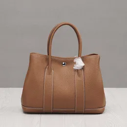 Una borsa tote per feste in giardino shopping Borsa autunnale e invernale borsa da donna in pelle di vacchetta con strato superiore in grana di litchi borsa da giardino in pelle per verdure L1OY