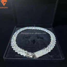 Marke Mode Frau Pass Diamant Miami Hip Hop Schmuck Vvs Stein Moissanit 925 Sterling Silber Halskette Kubanische Link Kette für Männer