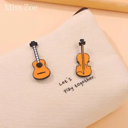 Brooches Music Notes Enamel Pin Guitar Violin Rock Band Musical Instrument Badges Performance Troupe Jewelry Gift For Fans