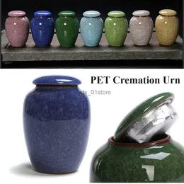 Jewelry Boxes New Pet Urn Bird Dog Pet Urns Cremation Pet Caskets Funeral Vase Cat Cremation Ash For Human Ashes Made Ceramics Hand PaintedL231003