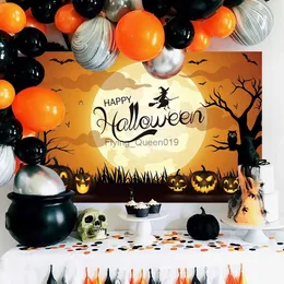 Background Material Halloween Backdrops Night Full Moon Gloomy Woods Graveyard Photography Backdrop Horrible Cemetery Spooky Party Photo Background YQ231004