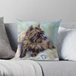 Poduszka Cairn Terrier Portret Portret Rzuć sofa dekoracyjna S Polowcases Cover Łóżko