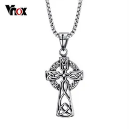 Vnox Celtic Cross Pendant Men Necklace High Quality Stainelss Steel Cool Punk Jewelry 24 Chain226p